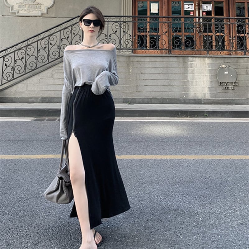 スタイルサマーストラップレスルーズシャツ ロングスカート 夏物 ドラファッションホール27208433250