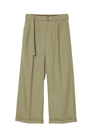 【LAST1】 BELTED BUGGY TROUSERS(KHAKI)