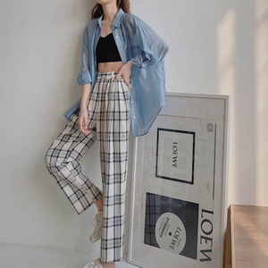 ウエストタックチェック柄パンツ　A1934