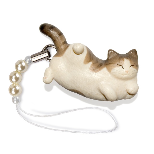 ペットラバーズ 猫どん LadyCat vol,5 キジトラ白 ビーズ ストラップ N-2503
