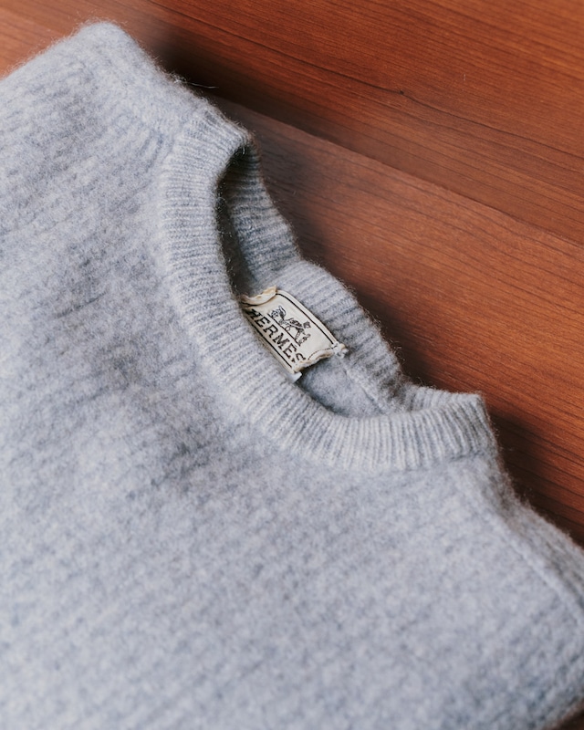 【極美品】Hermes cashmere Knit sweater made in Great Britain（UK）about size S  gray mint condition / エルメス カシミヤ ニット セーター 実寸サイズS グレー 英国製 定価約30万 ミントコンディション