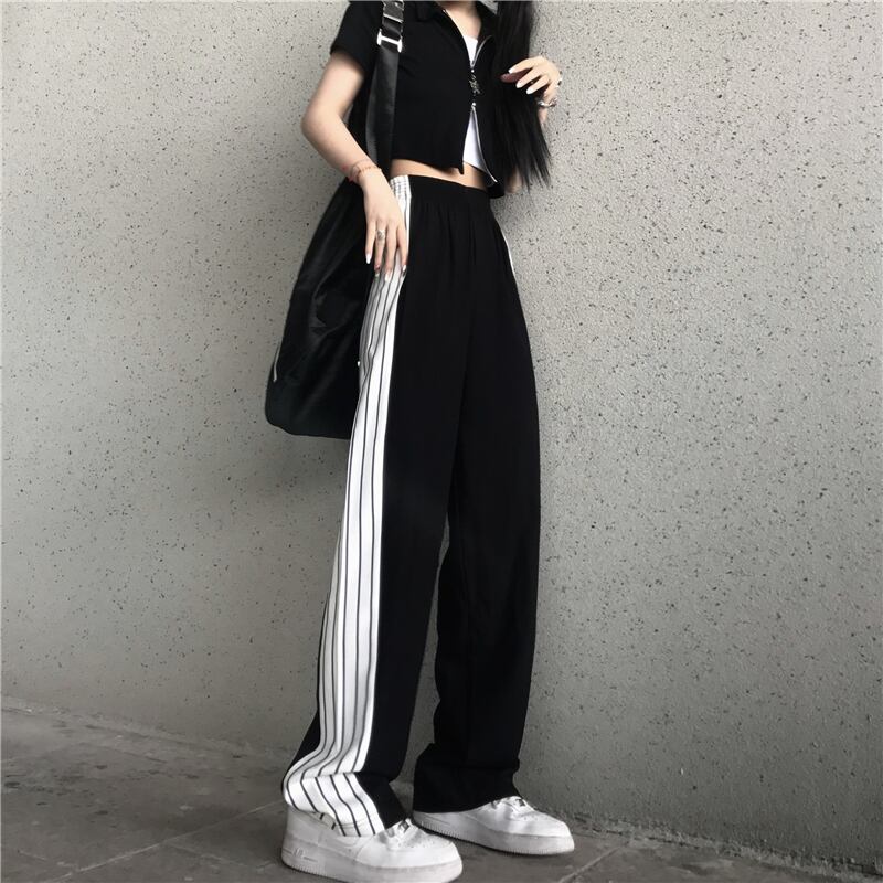 スプリングサマールーズカジュアルスリムパンツ ストライプ 春物 夏物 ステッチ ケッペル71692403199