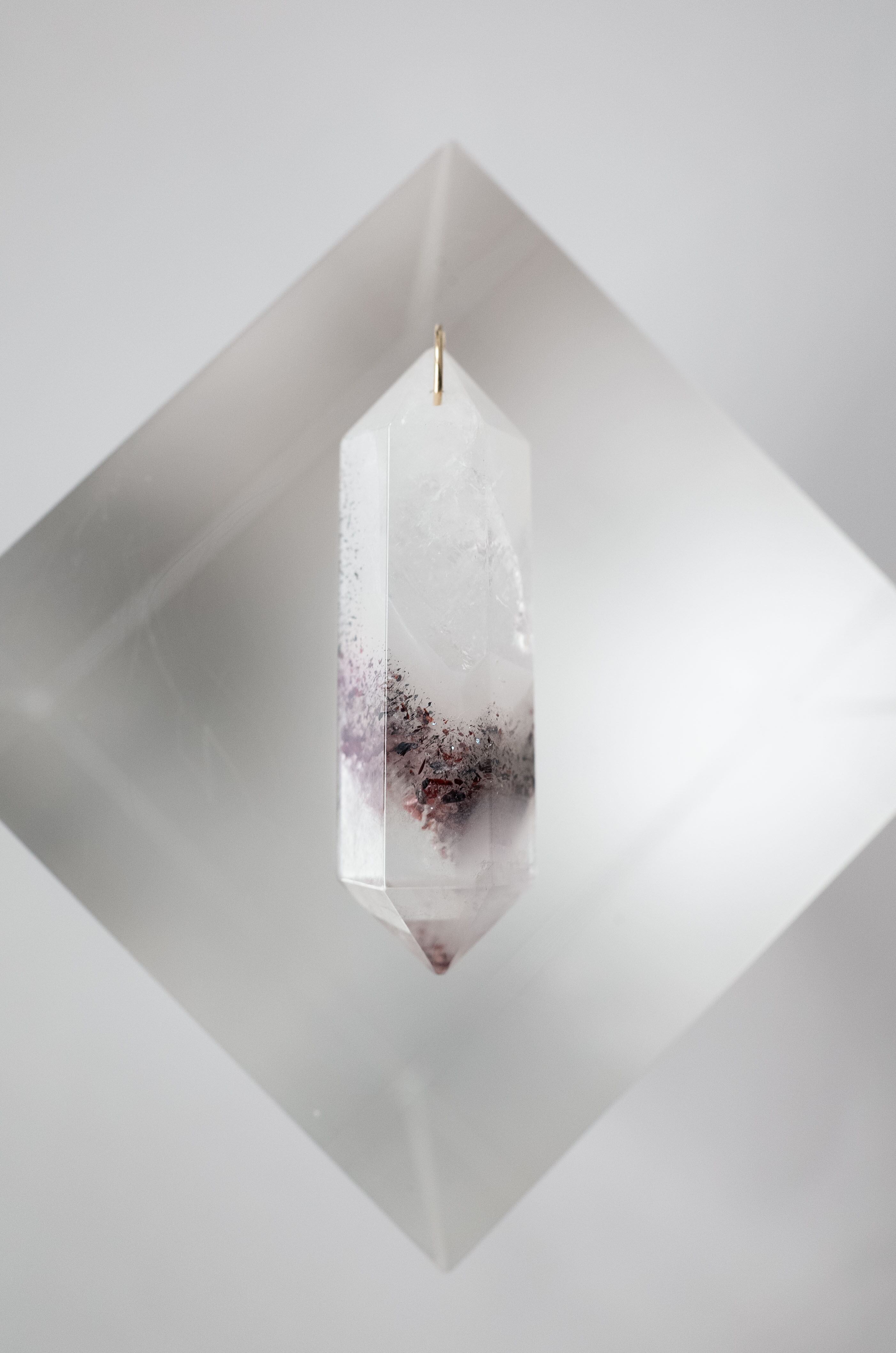 Lepidocrocite Phantom Quartz Pendant Top - 003