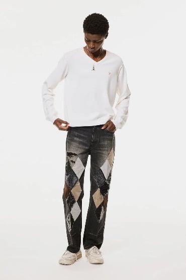 25SS】MASU ”MASU BOYS” EMBLEM BELL-BOTTOM JEANS (INDIGO