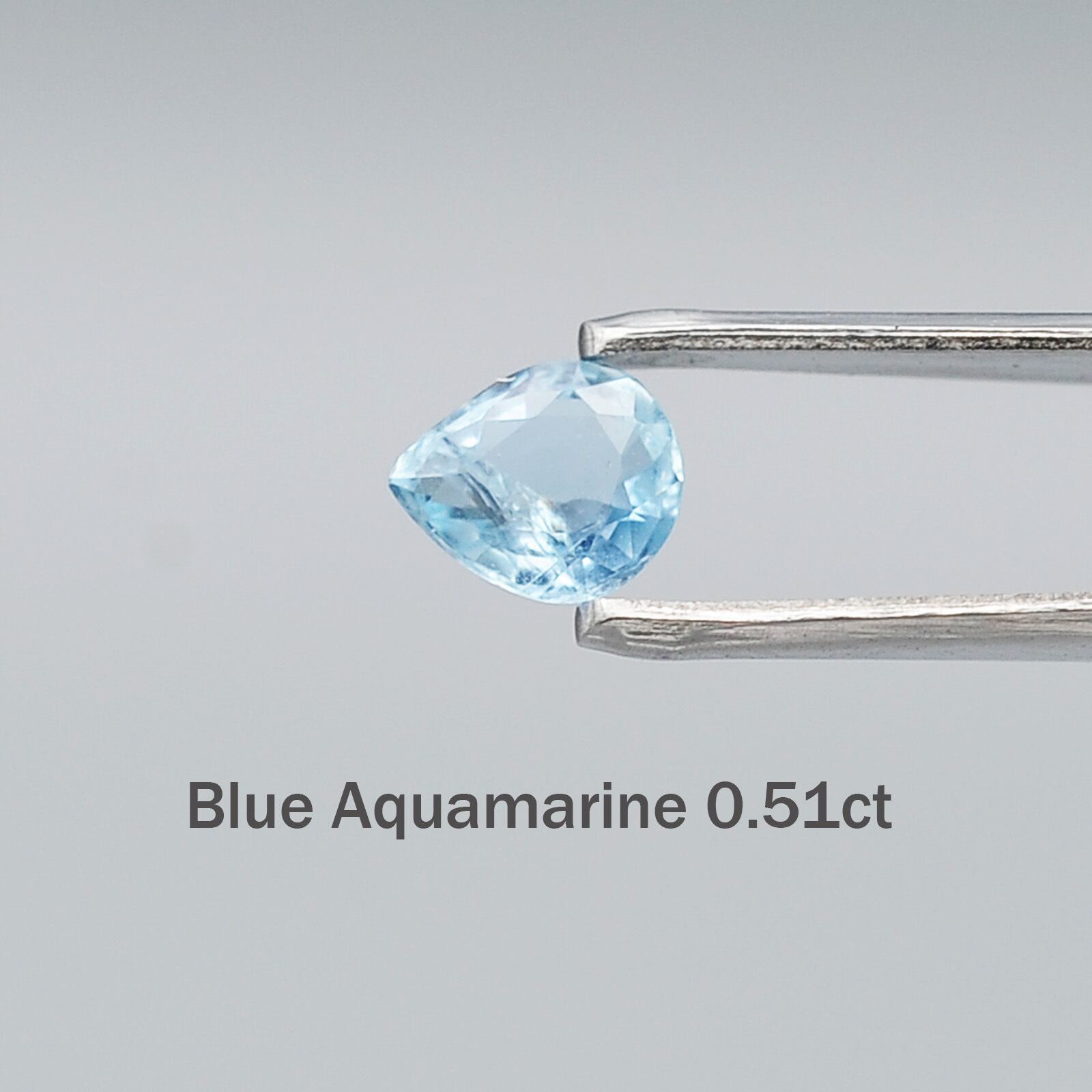 天然非加熱】アクアマリン 0.51ct／ペアシェイプ／SI1クラリティ