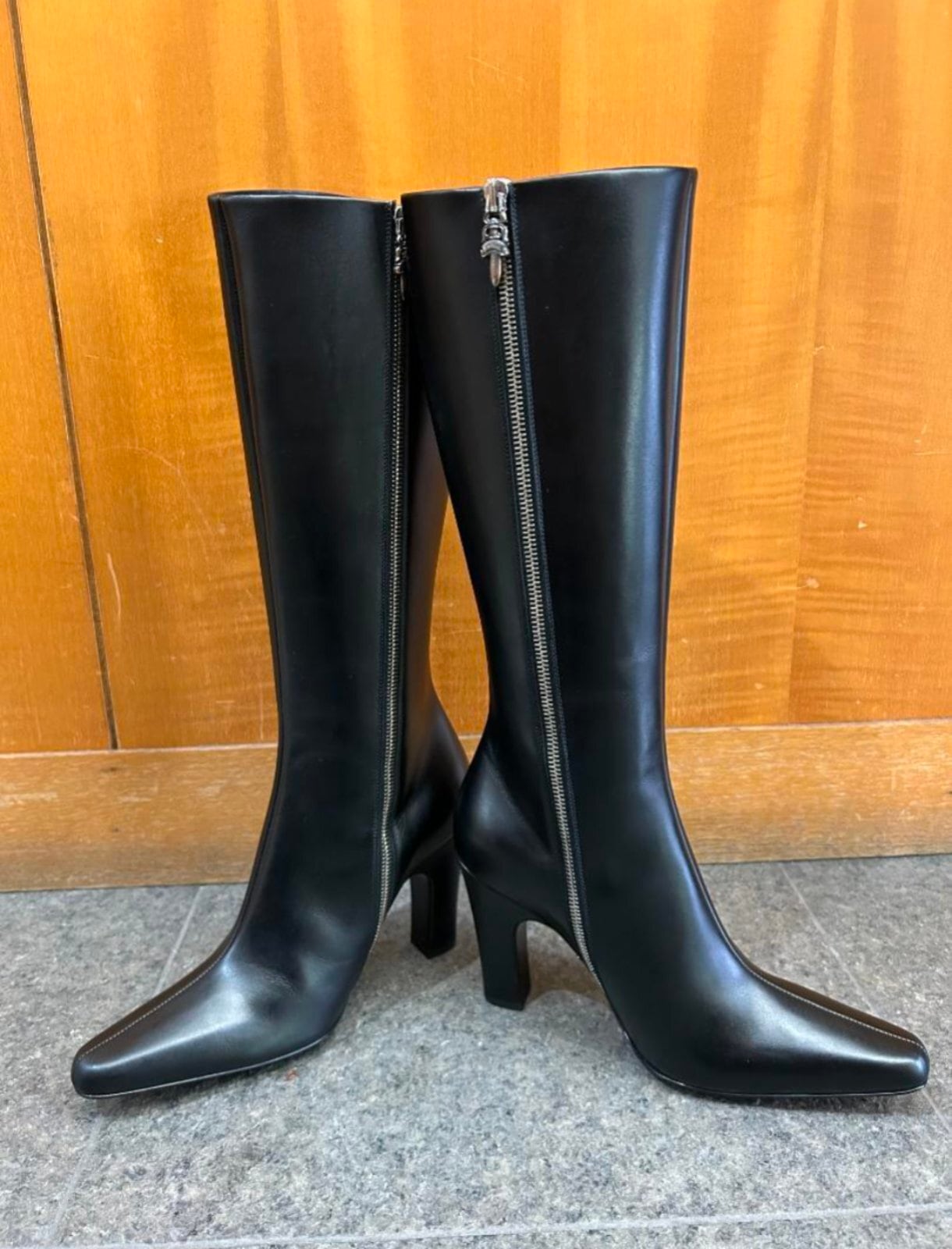 CHROME HEARTS クロムハーツ ヒールブーツ ブラック | chromehearts