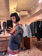 L.L.Bean Nordic Pattern Merino Lambswool Cardigan