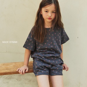 【By mimi】フラワーショートパンツ ネイビー 90~130cm