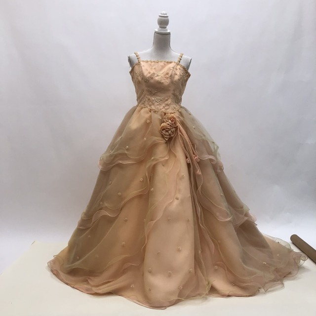 中古 カラードレス プリンセス オレンジ 11-13号 C-344