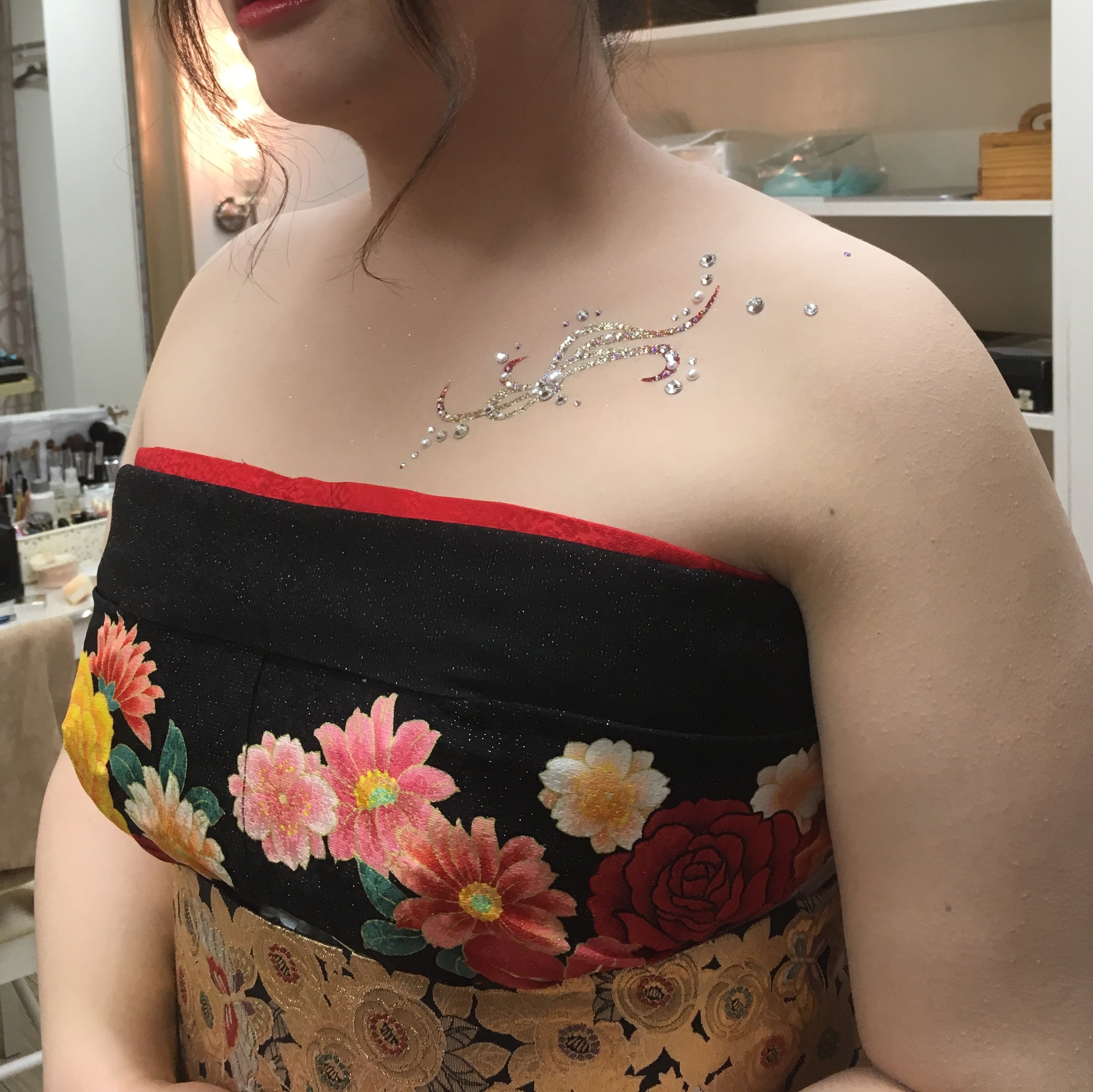受注発注 オリジナルボディジュエリーシール 立体小花＋花ミックス