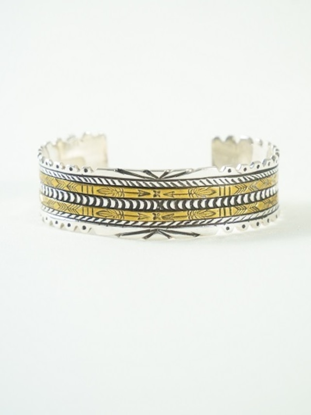 Ericka Nicolas Begay  Silver & Brass Bangle