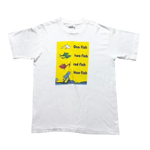vintage 1990’s Dr.Seuss both sides print tee “One fish,two fish,red fish,blue fish”