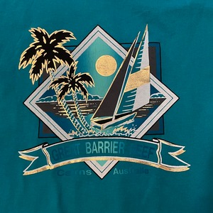 【PACIFIQUE COAST】90s オーストラリア製 Tシャツ グレートバリアリーフ イラスト リゾート XL US古着