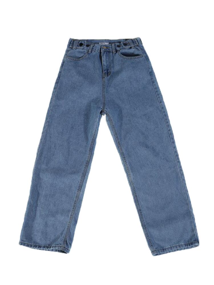 全1色 デニム パンツ ストレート カジュアル サイドライン