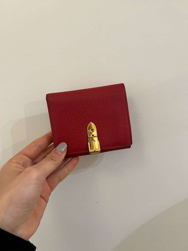 GUCCI / vintage belt design red wallet.