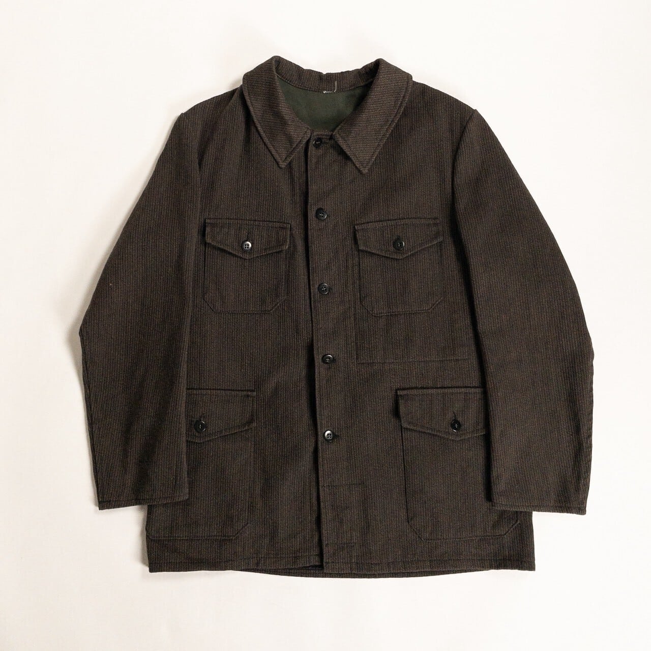 1950s "French Vintage" Brown Cotton Pique Hunting Jacket