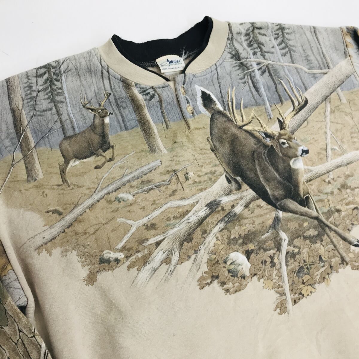 ARTISANS SUNCHEIN DESIGNS 年代 USA製 アニマルプリント 鹿 DEER