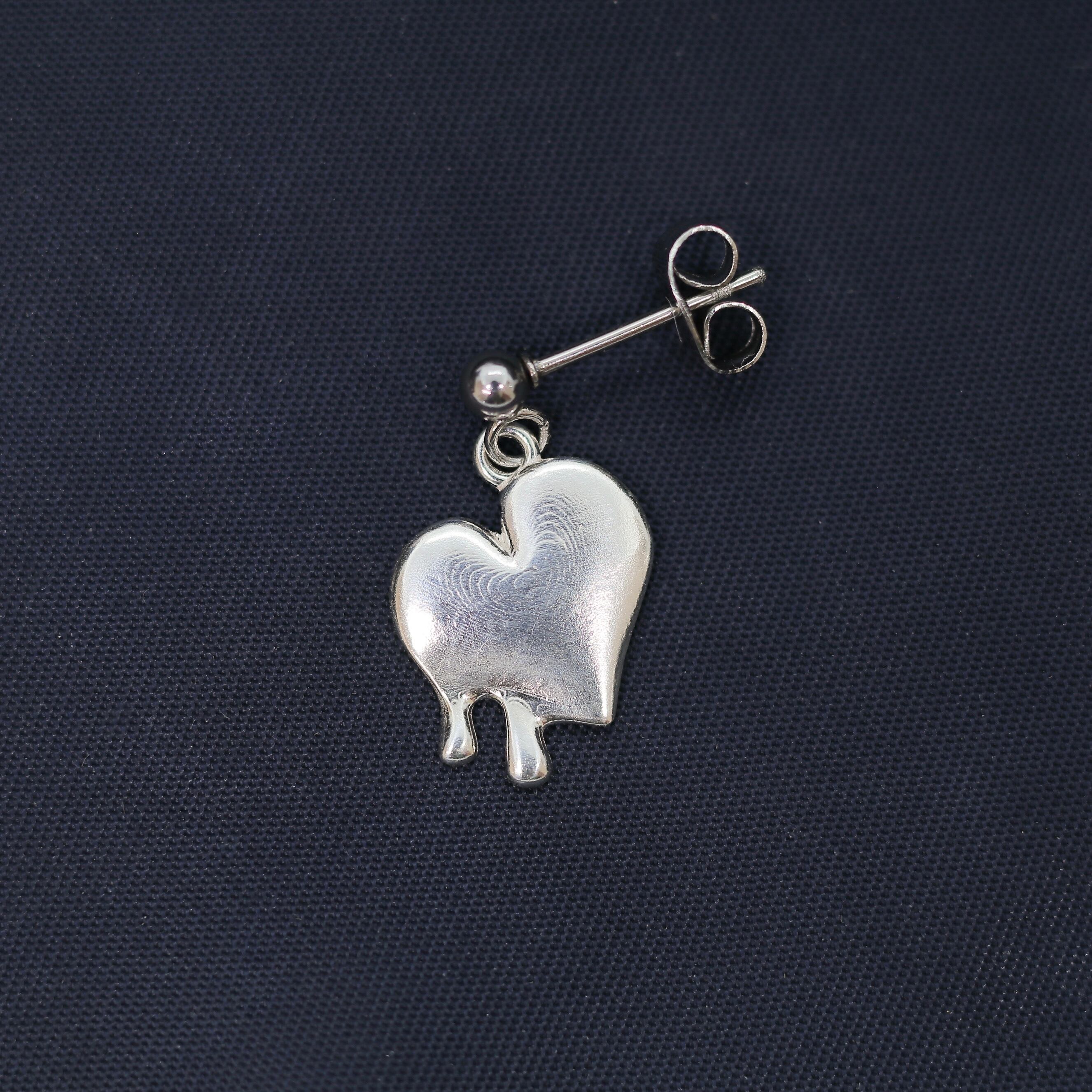 40s Sweet Heart jewelry Puffy Heart Sterling WWⅡ Forget me not 第