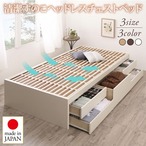 国産 清潔すのこ ヘッドレスチェストベッド Renitsa レニツァ ベストセラーモデルマットレス付 セミダブル