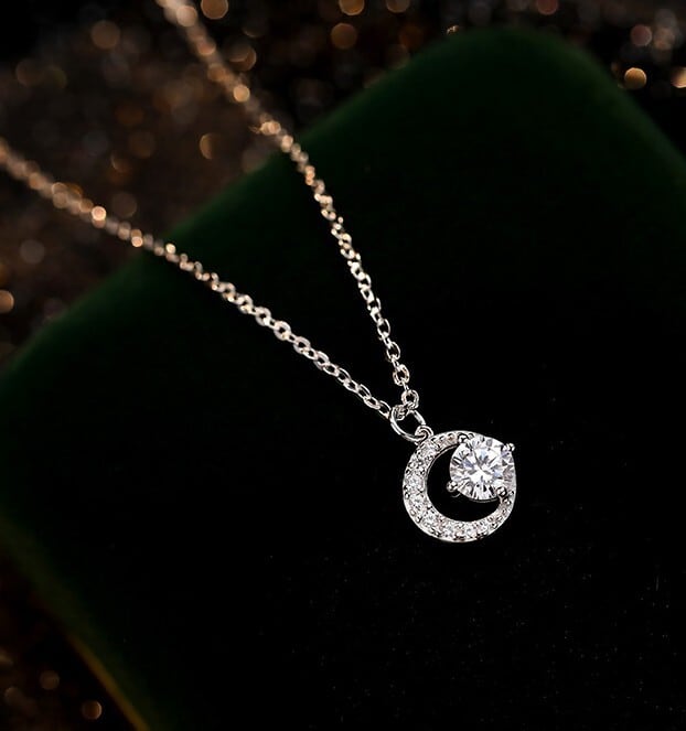 モアサナイトネックレス 究極◇6.5mm モアサナイト ネックレス シルバー チェーン2本付属