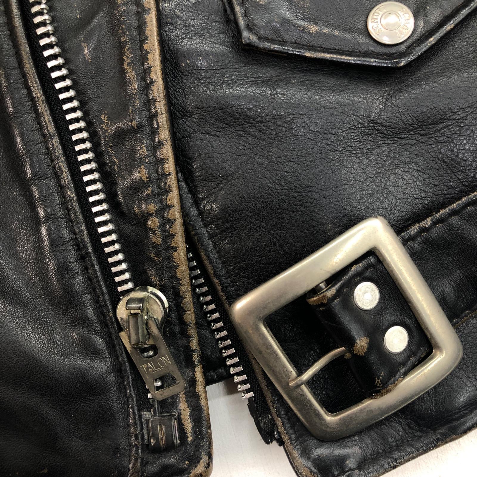 人気Schott618バイカータグ　ダブルライダース４０ダメでも対応有！ USA製 80〜90s SCHOTT 後期 618 バイカータグ ダブル ライダース
