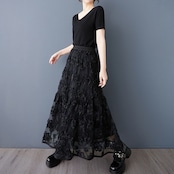 カットワークレース アシンメトリー スカート 00108