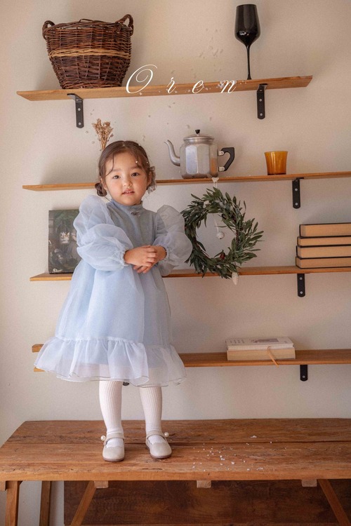 ラスト1  blue M【即納】<OREN>  Bella organza dress