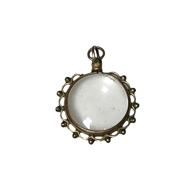 antique metal glass pendant