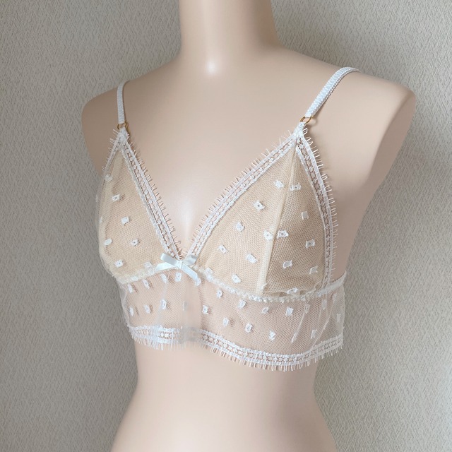 French Dot Bralette(white)