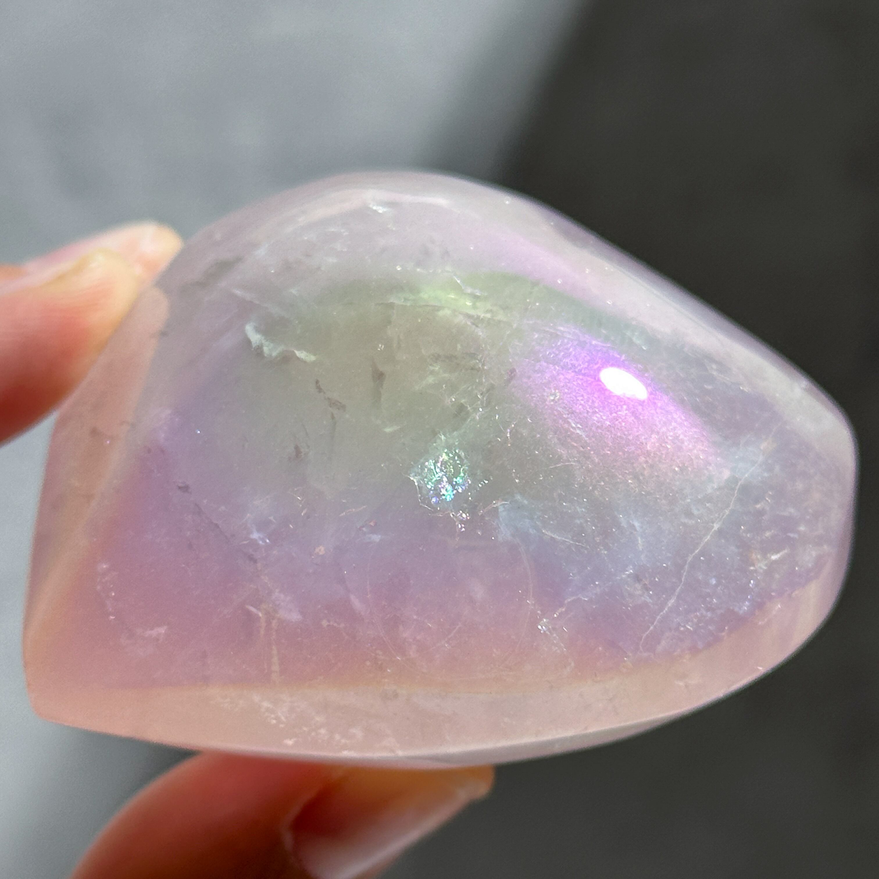 ぷっくり♡Bigエンジェルオーラローズクォーツ ハート13♡ Angel Aura