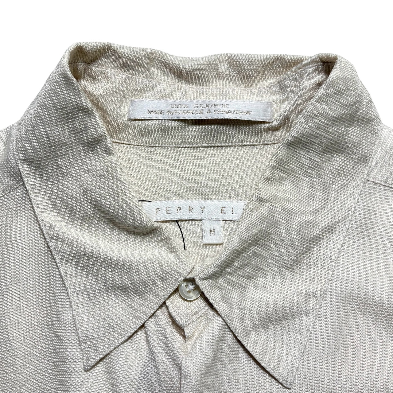 vintage 1990’s PERRY ELLIS white silk shirt