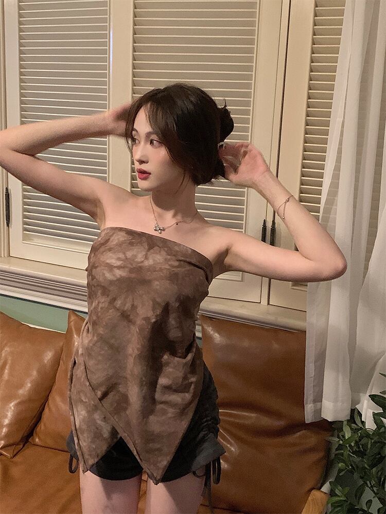 トップス サマースカーフ 夏物 ピュア スクウェア ブラックストロベリース75595636408