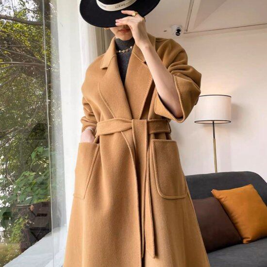 yoke ブラウン ダブルブレスト オーバーサイズ チェスターコート