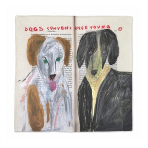 Two Dogs in a Staring Contest Handkerchief