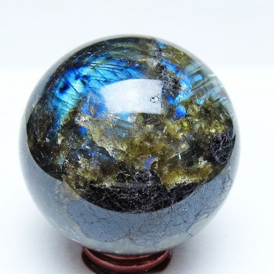 ラブラドライト 丸玉 76mm スフィア 一点物 151-9169