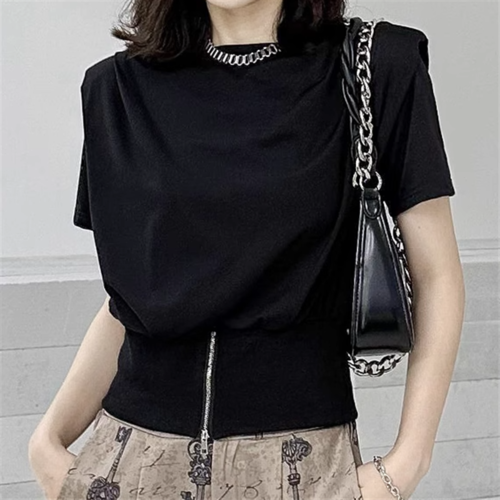 パワショルウエストジップTシャツ　10706