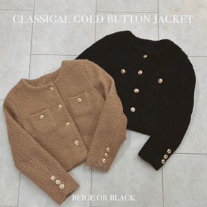 gold button short jacket