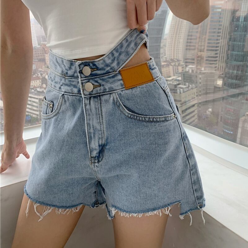 ショーツ スタンダードハイウェストウェストルーズワイドレッグパンツ レトロ ブルマー ワイドパンツ ハンチェンe37859264770