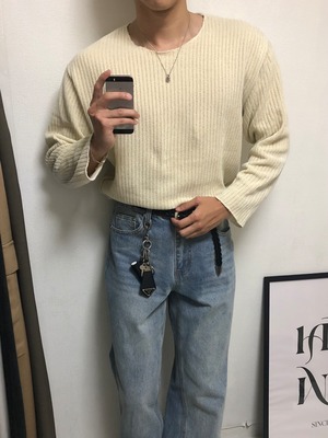 Ribbed Velour Deck Cropped Knit (4color)
