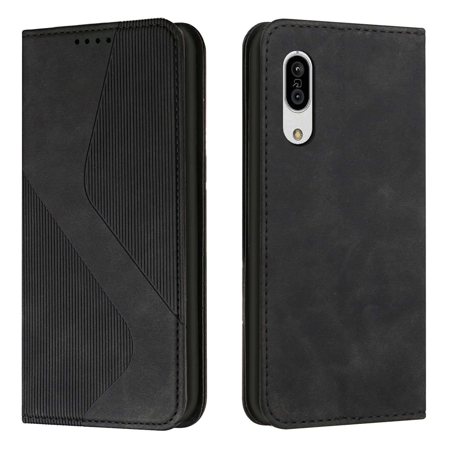 LODROC 対応 AQUOS Sense3 ケース 手帳型 センス3 lite 財布型 カバー アクオス Android One S7 手帳型ケース LODROC スマホケース sense3 basic SHV45 SH-02M SH-RM12 ケース スタンド機能 カードポケット収納 耐衝撃 シャープ センス3 sense3 lite ケース 手帳型 - 黒