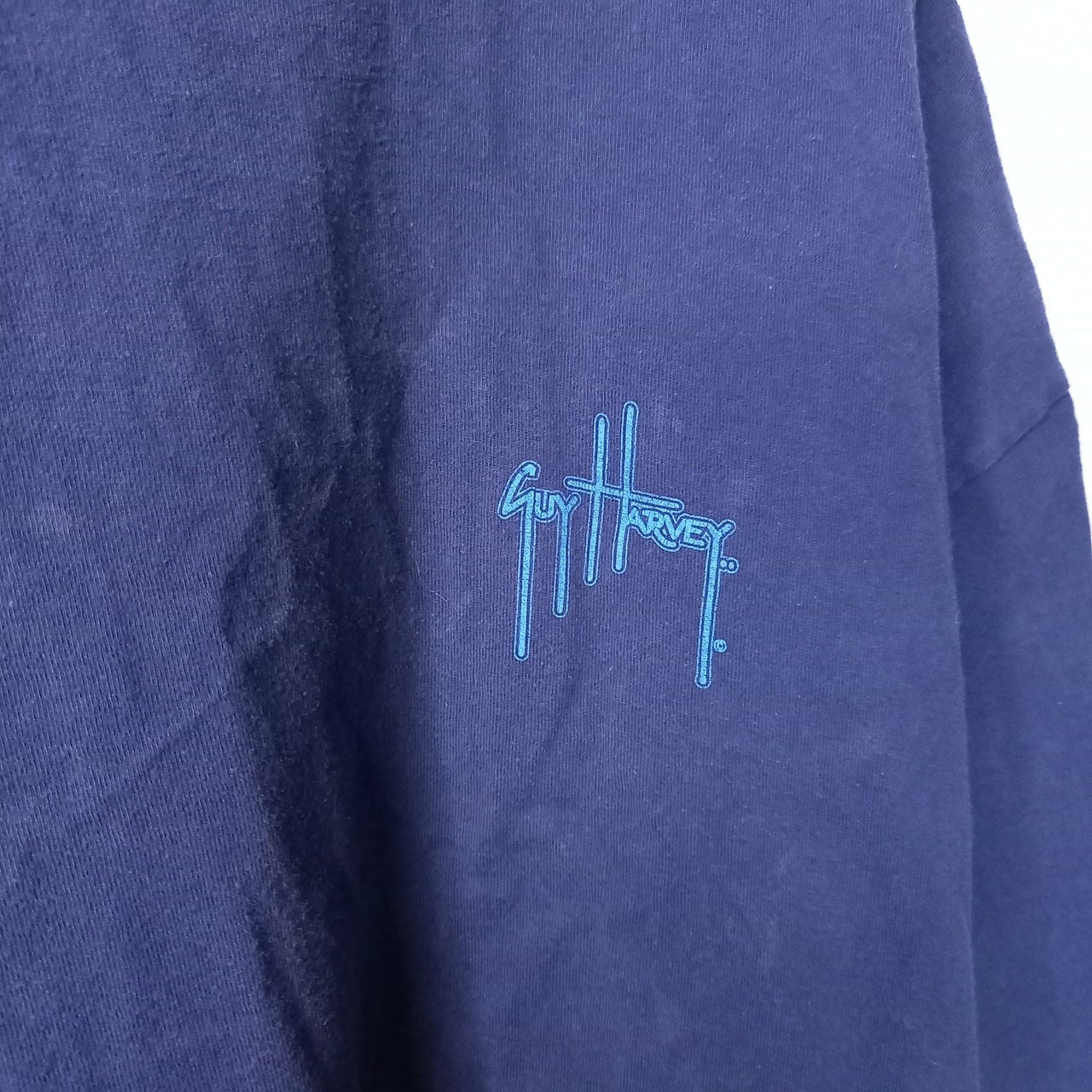 GUY HARVEY 　クルーネック　プリントTシャツ　半袖　ネイビー　XL