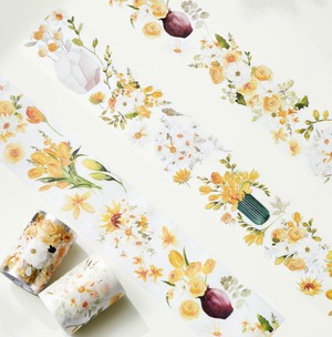 新作☆WT58 The Washi Tape Shop【Golden Blossoms】水晶インク マスキングテープ / PETテープ