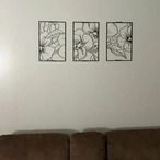 メタルウォールアート 3個セット 花 幾何学ウォールアート ウォールアート