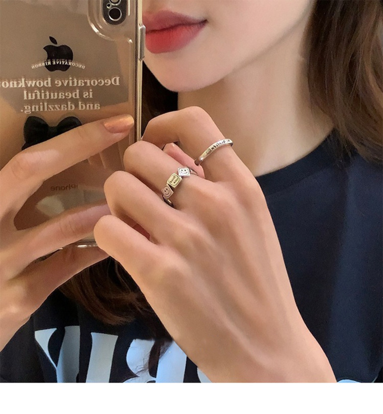 バリスタリング ステンレス 個性 カジュアル デザイン シンプル