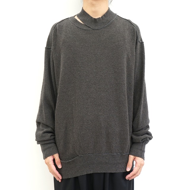 [The Viridi-anne] (ザヴィリディアン) VI-4033-07 HIGH-GAUGE SWEATER (DARK GREY)