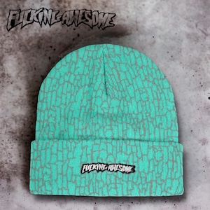 ◆Fucking Awesome / ファッキンオーサム カモ ビーニー ターコイズ ニットキャップ ニット帽 Beanie