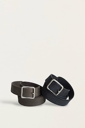 Square buckle belt - silver