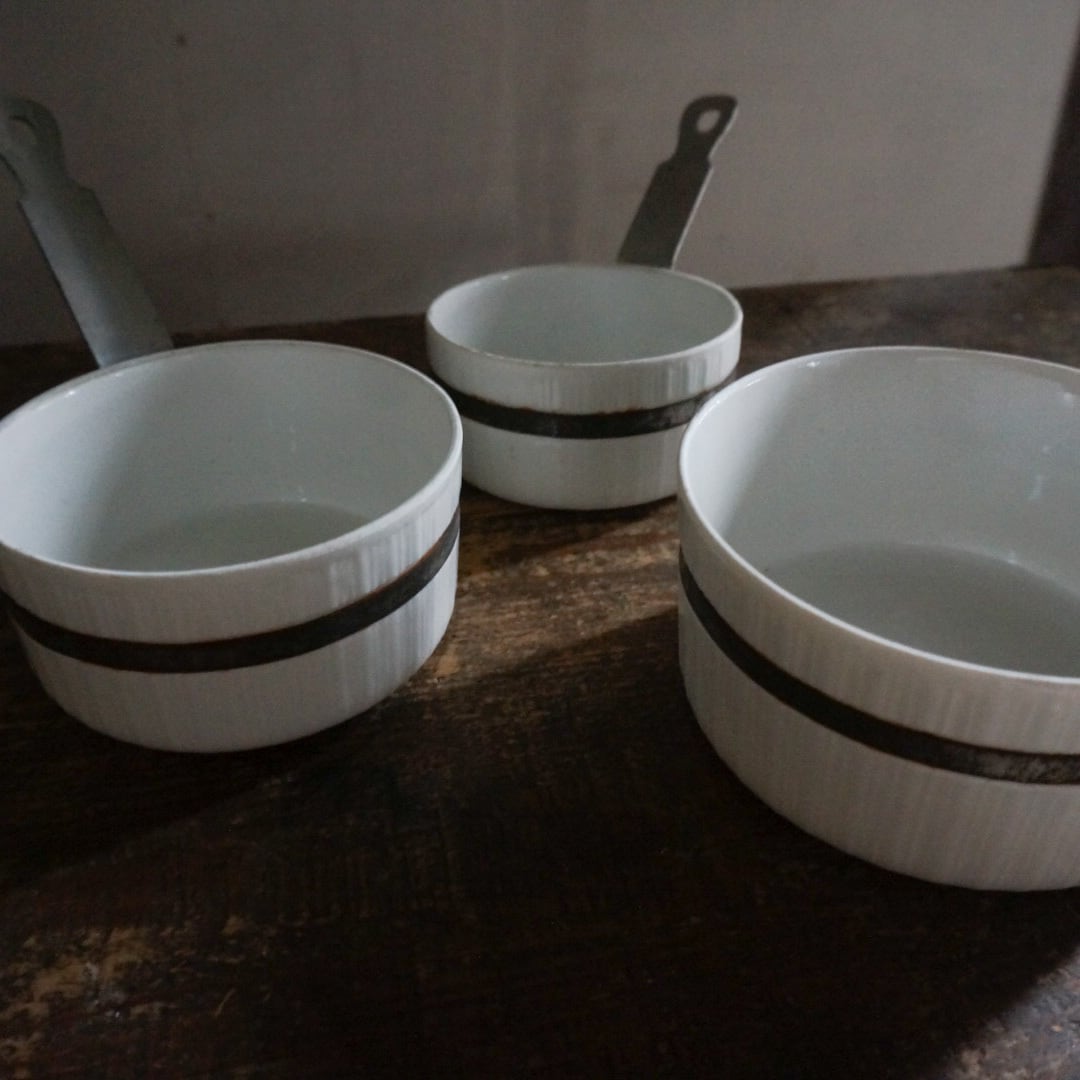 古いフランスの陶器鍋3点セット | Konishi Koffee web shop