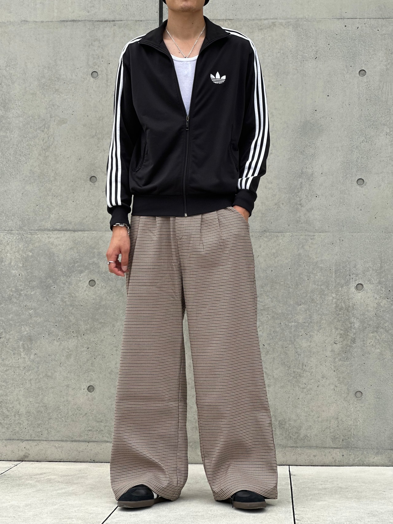 Modern Check Wide Slacks