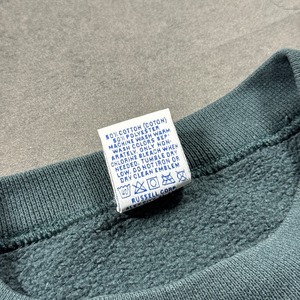 90s Russell Athletic sweatshirt solid blue green XL 古着